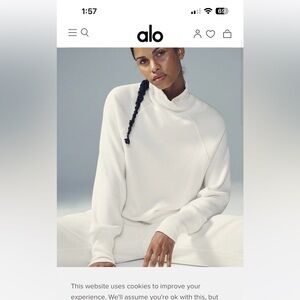 Alo Weekend Escape Mockneck Sweater in Ivory